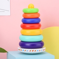 Stack music childrens educational toys 0-1-2 years old baby colorful ferrule early education tumbler rainbow tower baby