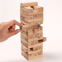 Childrens stacked music wooden stacked high student puzzle layer stacked tower pumping building blocks parent-child interactive board game toys