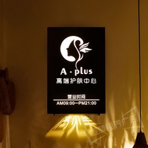 Creative lightbox billboard glowing door hair salon studio signage outdoor door hair customization