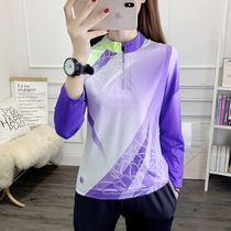 Quick-drying clothes womens long sleeves Ice Silk tops running sweat absorption loose yoga spring and autumn mountaineering clothes outdoor sports T-shirt women