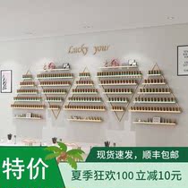  Nail art shelf Wall nail polish shelf Triangle wall store display rack Wall shelf ins