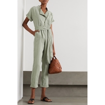 Alice + Olivia 2020 autumn and winter new female gray-green lyocell jumpsuit NET-A-PORTER