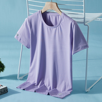 Ice silk quick-drying T-shirt short sleeve mens summer thin sportswear yoga fitness breathable running shirt loose female