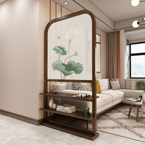 Simple modern Chinese solid wood entrance entrance door partition screen home bedroom cover decoration storage storage seat screen
