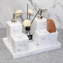 Nordic luxury bathroom five-piece bathroom kit toilet tray hand sanitizer bottle cotton sign box wash set