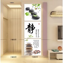 Modern living room decoration painting vertical frameless painting Clock Corridor aisle porch mural triple hanging painting art wall clock