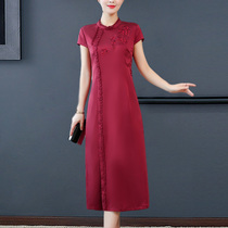 Hanfu women's modern Tang suit improved version women's fashion summer cheongsam tops Chinese style dress wedding banquet mother