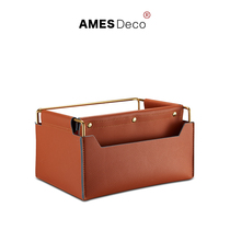 Hermes home high-end villa model room decorations living room bedroom desktop remote control key leather storage box
