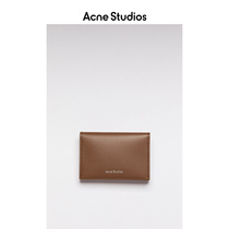 Acne Studios2022 spring summer new hump brown double folding card with cow leather zero wallet CG0099-640