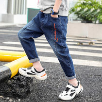 Boys jeans spring and autumn childrens pants 2021 new spring dress chinese chinese 12 trousers 15 years old boy tide