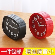 Modern simple bedside clock double-sided desk dormitory clock clock table small alarm clock New silent electronic clock w
