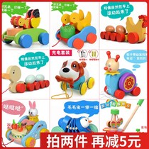 Dragging toy car Childrens pull cord pulling toy baby hand pull rope pull car Walker toddler