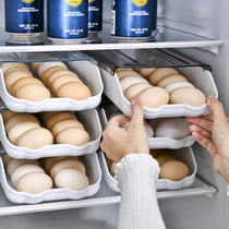 Refrigerator egg storage box Drawer type fresh-keeping egg box can be superimposed on plastic duck egg rack to support the egg grid artifact