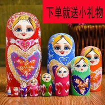 Matryoshka toy Matryoshka boy toy 4-layer air-dried basswood handmade 10-layer souvenir gift