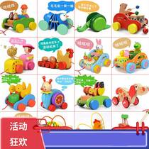 Drag toddler toy car pull car baby boy pull rope 1-2-3 year old one year old baby boy car