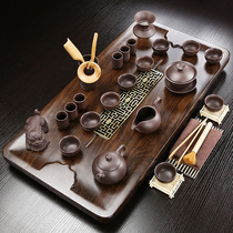 Solid Wood Tea Tray Drain Style Whole Kung-fu Home Office Small Tea Table Ceramic Tea Set Tea Sea Suit Tea Tray