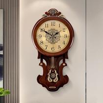 European-style clock wall clock living room high-end wall clock home atmospheric retro wall clock Chinese new fashion wall clock