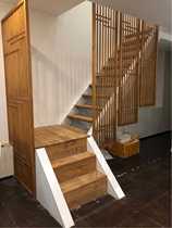 Stair stepping board Old Elm solid wood log loft villa stair handrail column vertical board wall panel full house customization