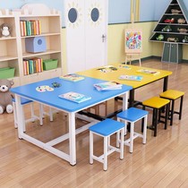 Kindergarten Childrens Painting Table Color Fine Art Table Desk Chairs Single School Training Institutions for the afternoon Toban Tutoring Class