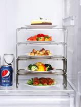 Refrigerator layered shelve internal barrier table Dining Dish dishes Dish Holder Superimposed separating capacity expansion daily necessities