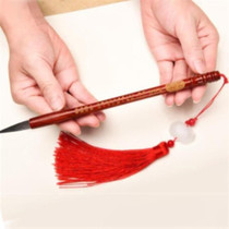 Baby pen seal brocade box red sandalwood haircut writing embryo brush Baifu collection box fetal hair penholder