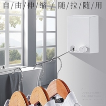 Invisible shrink clothesline indoor non-perforated telescopic drying rack toilet bathroom drying artifact cold clothes
