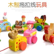 Dragging toy car Childrens pull cord pulling toy baby hand pull rope pull car Walker toddler