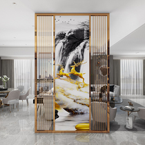 Changhong glass partition Light luxury simple modern household living room decorative painting entrance Metal home stainless steel screen