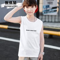 Boys handsome vest Baby sleeveless t-shirt Childrens cotton summer clothes Children thin suspender base Boys  childrens clothing