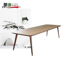 Nordic solid wood negotiation conference table simple modern training work desk office long table log long table