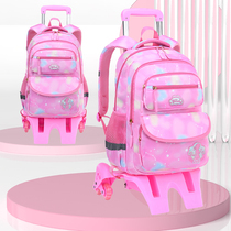 Primary school bully girl new lever bag Primary School students 1-3-5 grade girls with wheels climbing stairs hand bag