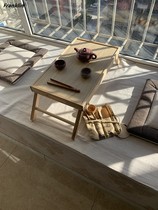 Floating window small table bedroom foldable tea table Japanese low table antique tatami tea table windowsill small square table