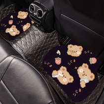 Car mats are easy to clean main and co-drivers waterproof and dirt-resistant cartoon cute Universal can be freely cut single piece thickened
