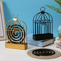 Mosquito incense frame bird cage creative mosquito box multifunctional household incense burner pan sandalwood and gray tray hanging mosquito incense stove