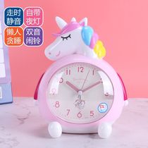 Cartoon voice talking alarm clock get up artifact children girl student special cute bedroom bedside clock mute