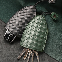 Pull-out key bag 2021 new genuine leather handmade woman small male lock spoon containing car key cover universal