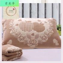 A pair of cotton adult European-style pillow towel large anti-slip is not easy to fall off