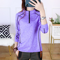 Autumn and winter ladies thin fleece quick-drying T-shirt breathable quick-drying women outdoor warm fleece womens running sweatshirt T-shirt