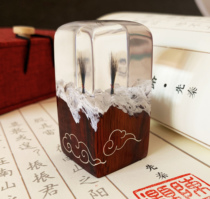 Fetal hair seal handmade solid wood inlaid silver grain baby newborn full moon umbilical cord seal souvenir