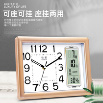 Platinum morning seat clock living room bedroom perpetual calendar silent calendar clock home quartz clock modern electronic station wall clock