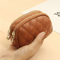 Head Layer Bull Leather Magna Lady Key Bag Han Version Genuine Leather Lock Spoon Bag Embroidered Double Layer Large Capacity Zipped Zero Wallet