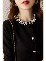 Superior Sensation Super-Looking Raccoon Suede Taste Retro Chic Nails Beads Reworked Black First Love Sweater Jacket Woman