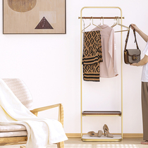 Italian light luxury coat rack Bedroom floor-to-ceiling solid wood brass Creative modern simple beauty salon multi-functional hanger