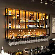 Bar cabinet wall-mounted rack industrial style bar iron display rack creative restaurant wine rack
