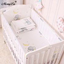  Baby childrens summer bed perimeter splicing bedding ins kit 3D ventilation and breathable elastic mesh anti-collision pure cotton