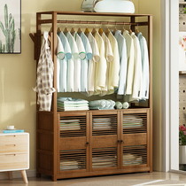 Modern solid wood NNan bamboo clothes cap room for floor landing Easy clothes hangers Single-pole style clothes hat rack big wardrobe