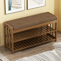 Net red home door changing shoes stool Nan bamboo bench light and luxurious sitting with shoes stool shoe rack seat stool integrated into the door stool