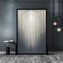 Modern simple light luxury wind solid wood screen partition living room entrance minimalist art cover abstract seat screen