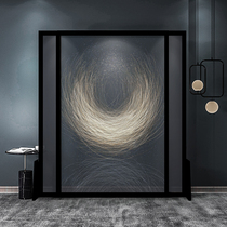 Simple modern luxury home blocking porch screen partition living room hotel club solid wood mobile seat screen abstract