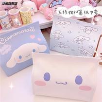 Day Department Little White Jade Gui Dog PU leather desktop paper towel cover Tissue Containing Box Dorm Bedroom Office Pumping Paper Containing Cover